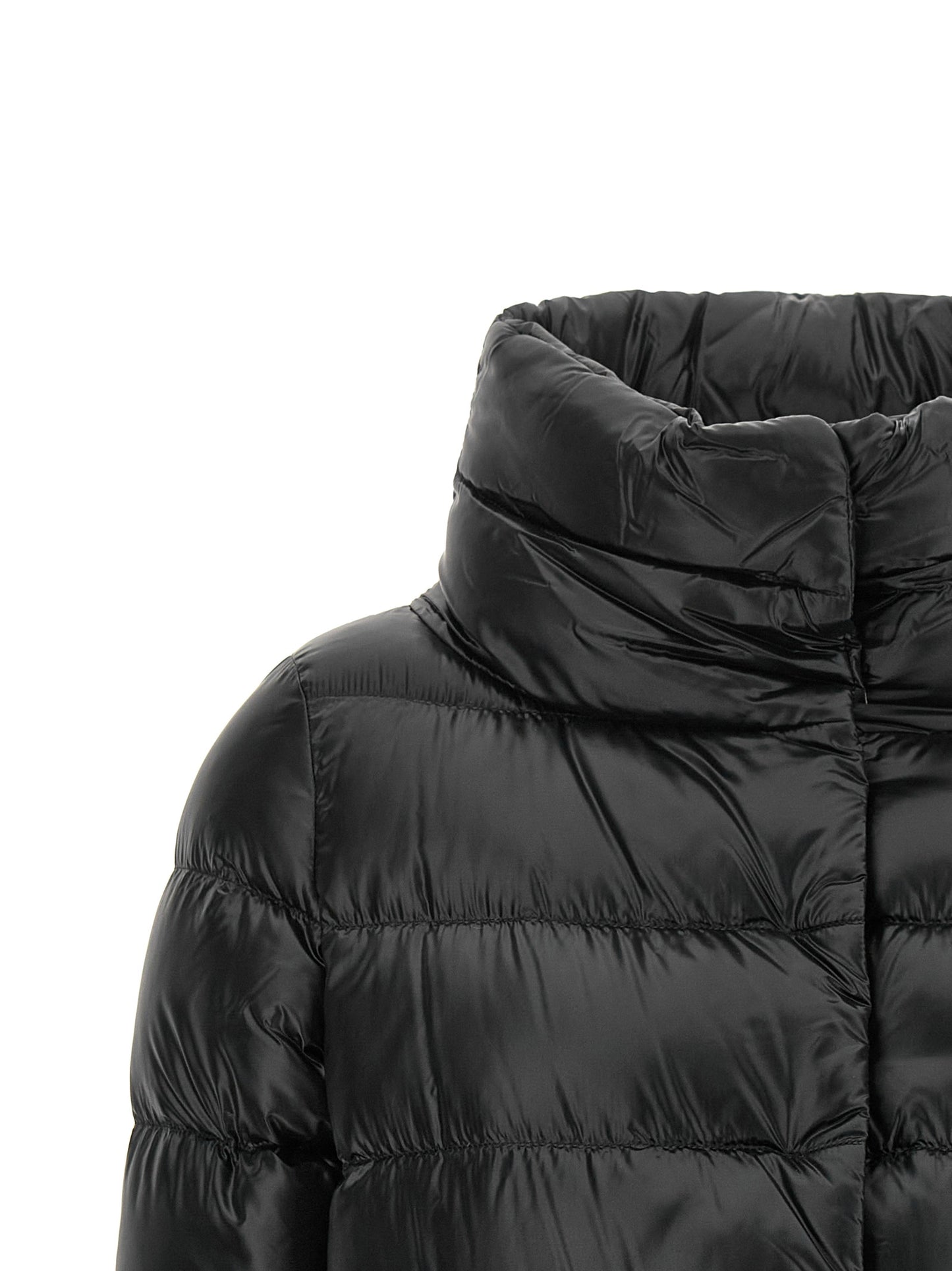Black Polyamide Full-Length Jacket
