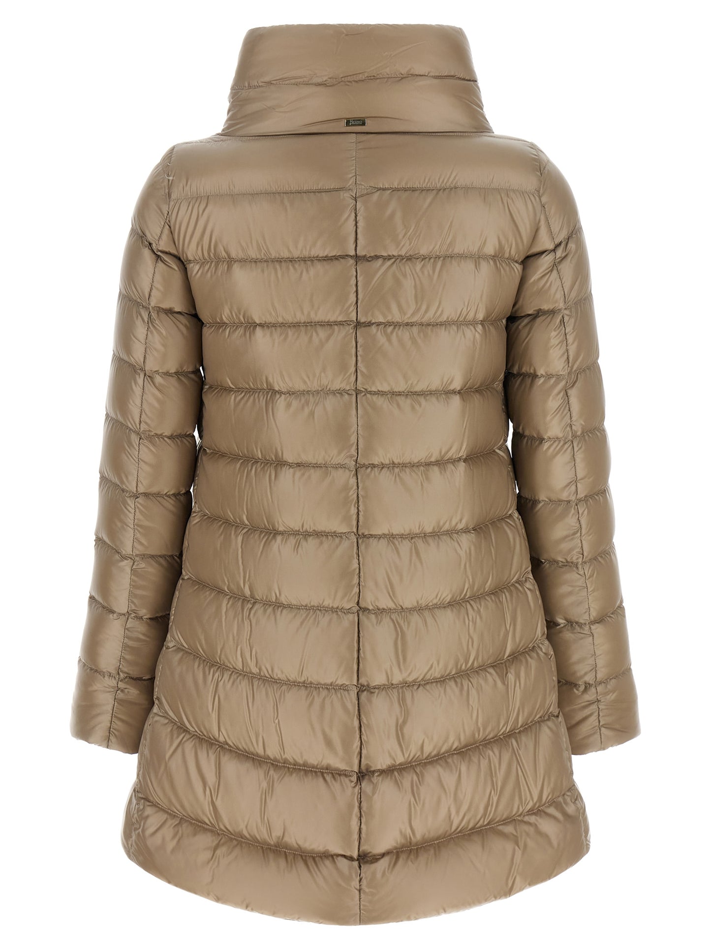 Beige Polyamide Full-Length Jacket