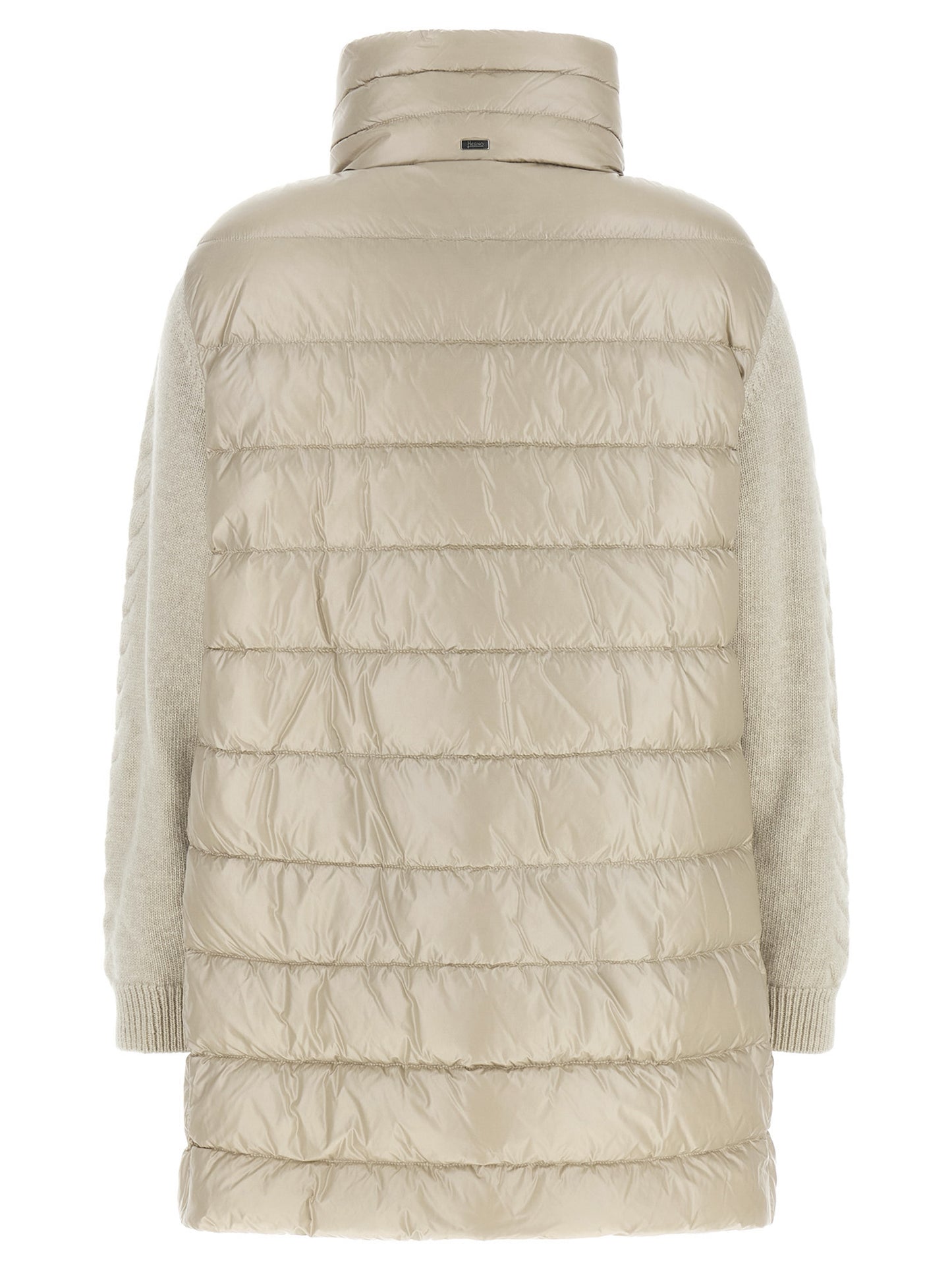 Beige Polyamide Full-Length Jacket