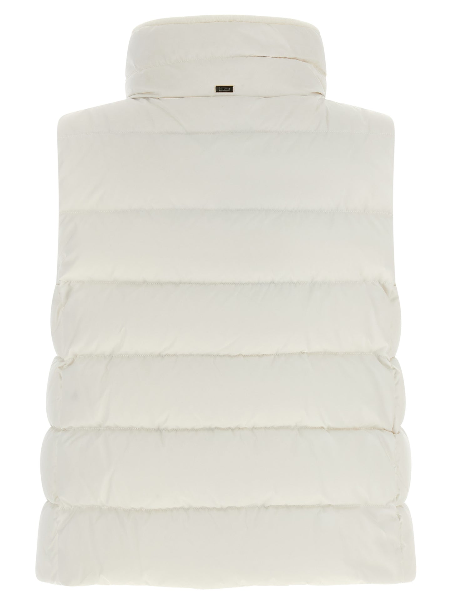 White Polyester Sleeveless Jacket