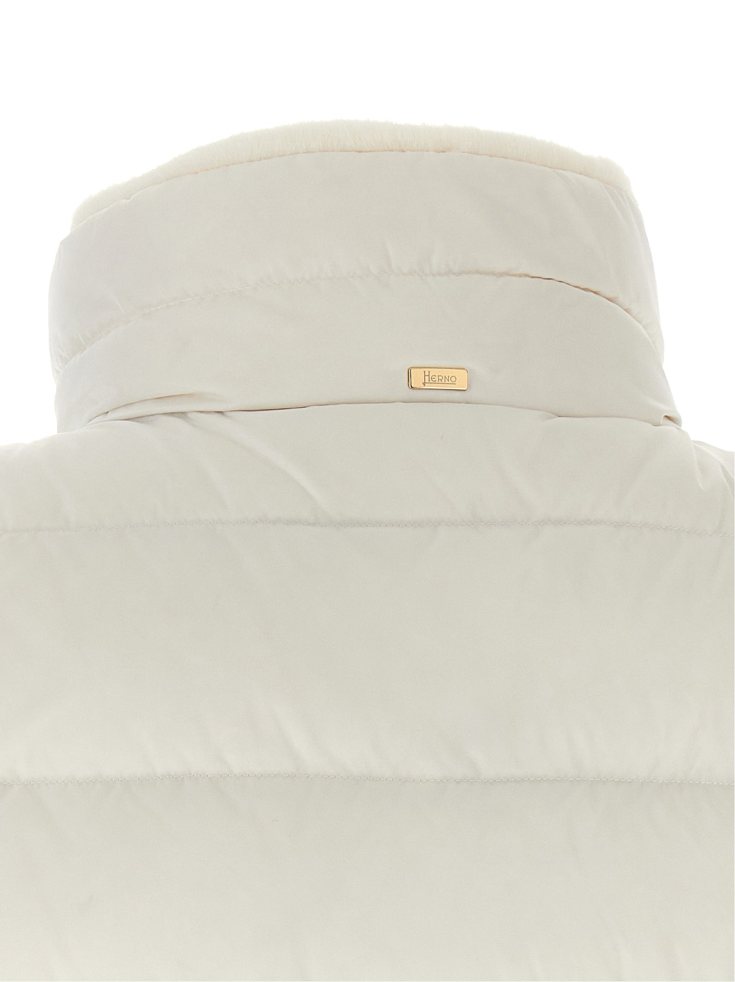 White Polyester Sleeveless Jacket