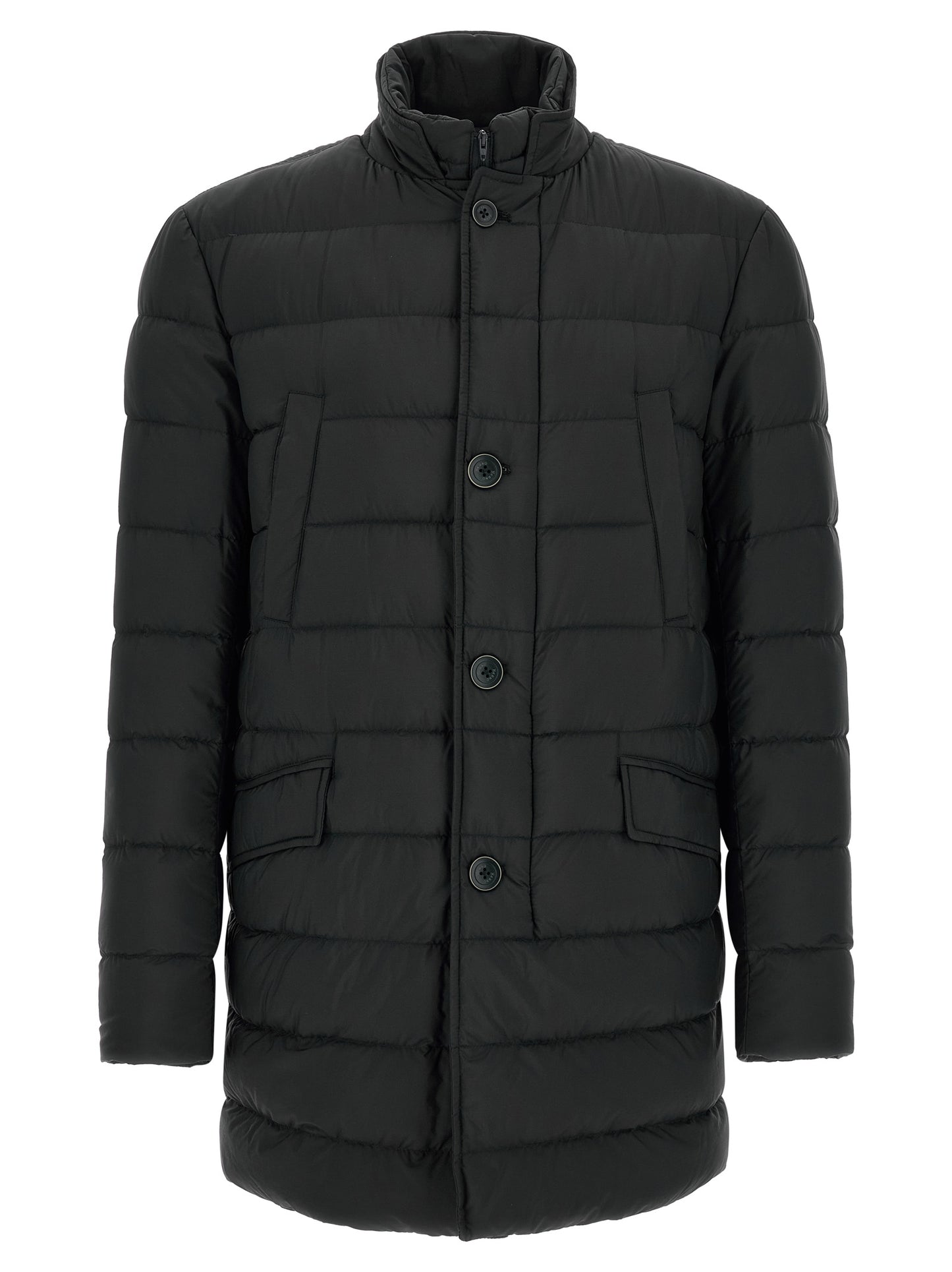Black Polyamide Full-Length Jacket