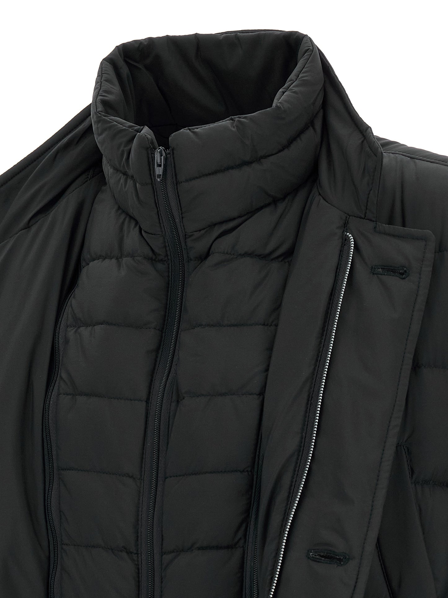 Black Polyamide Full-Length Jacket