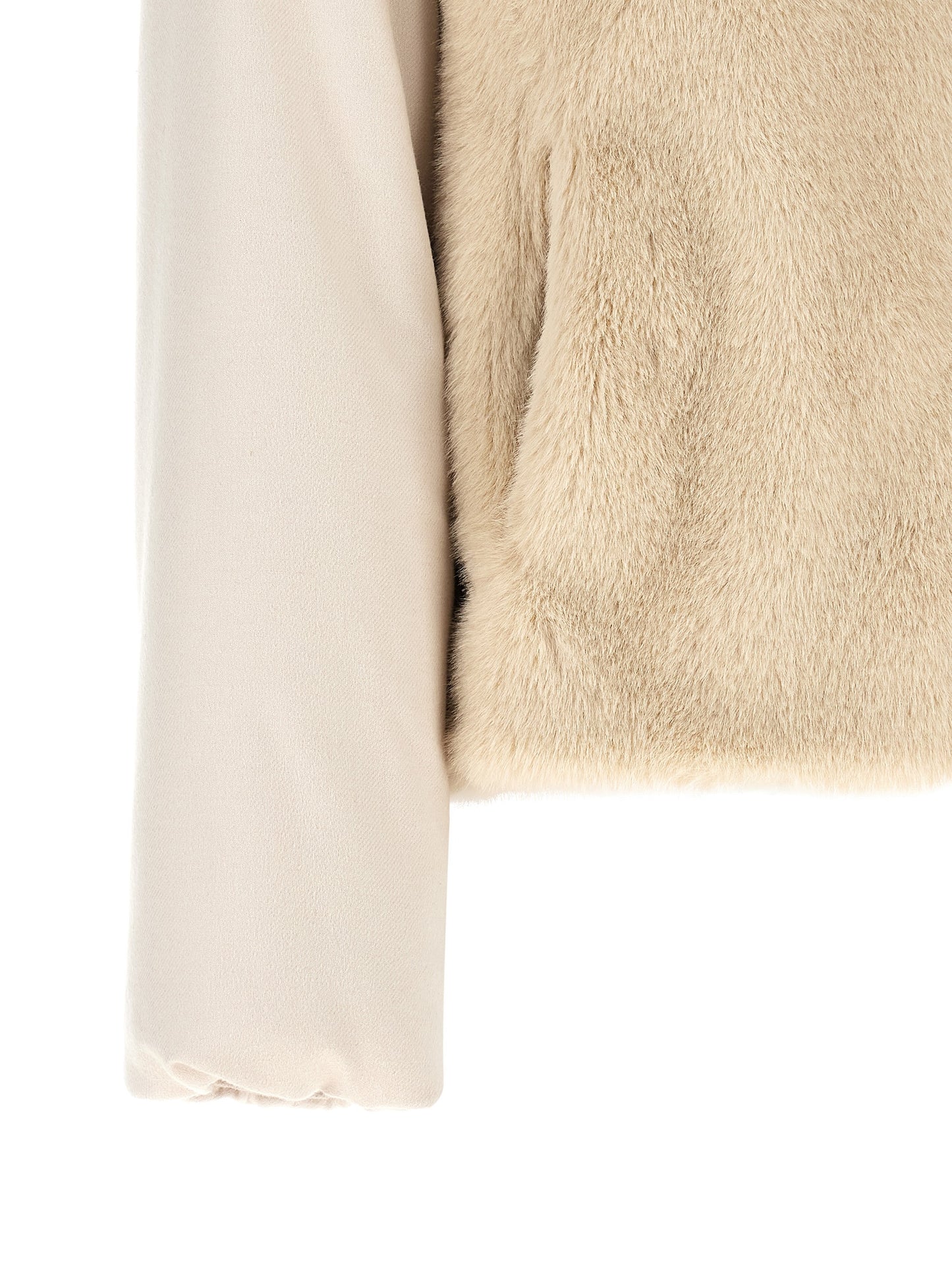 Beige Polyester Full-Length Jacket
