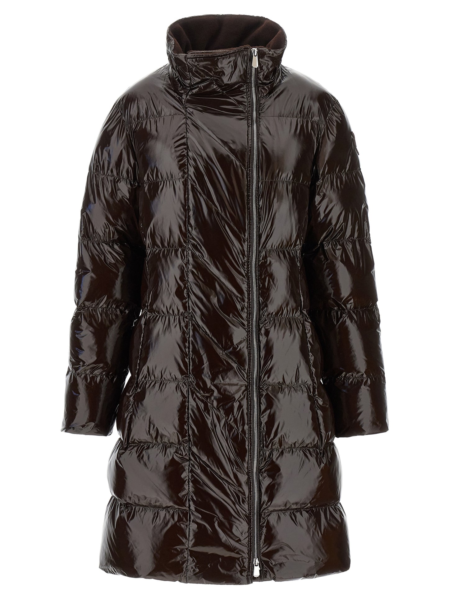 Brown Polyamide Full-Length Jacket