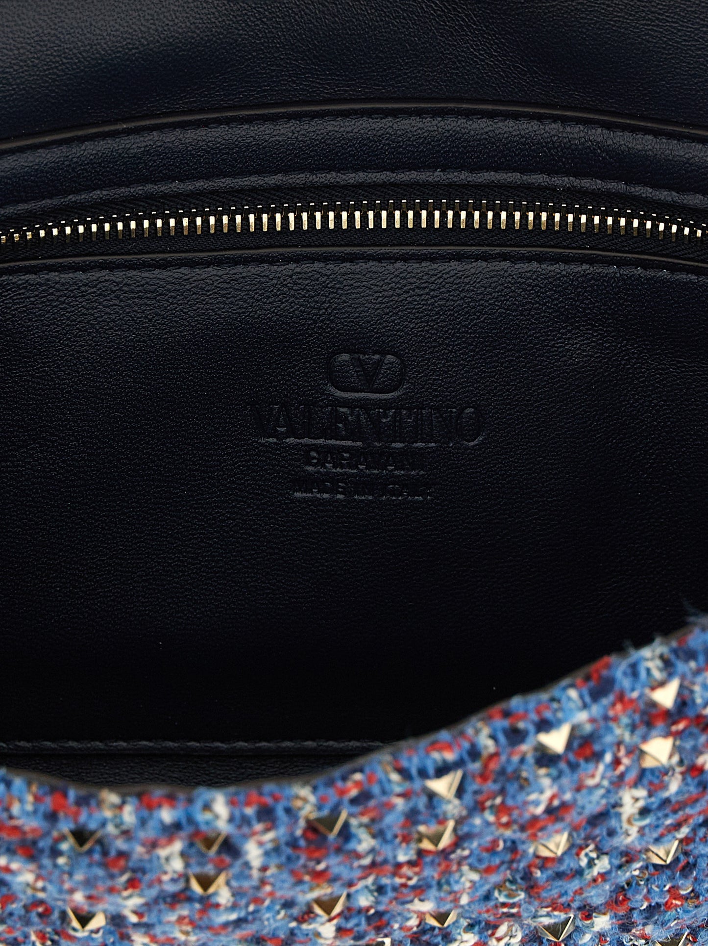 Blue Polyester Crossbody Bag