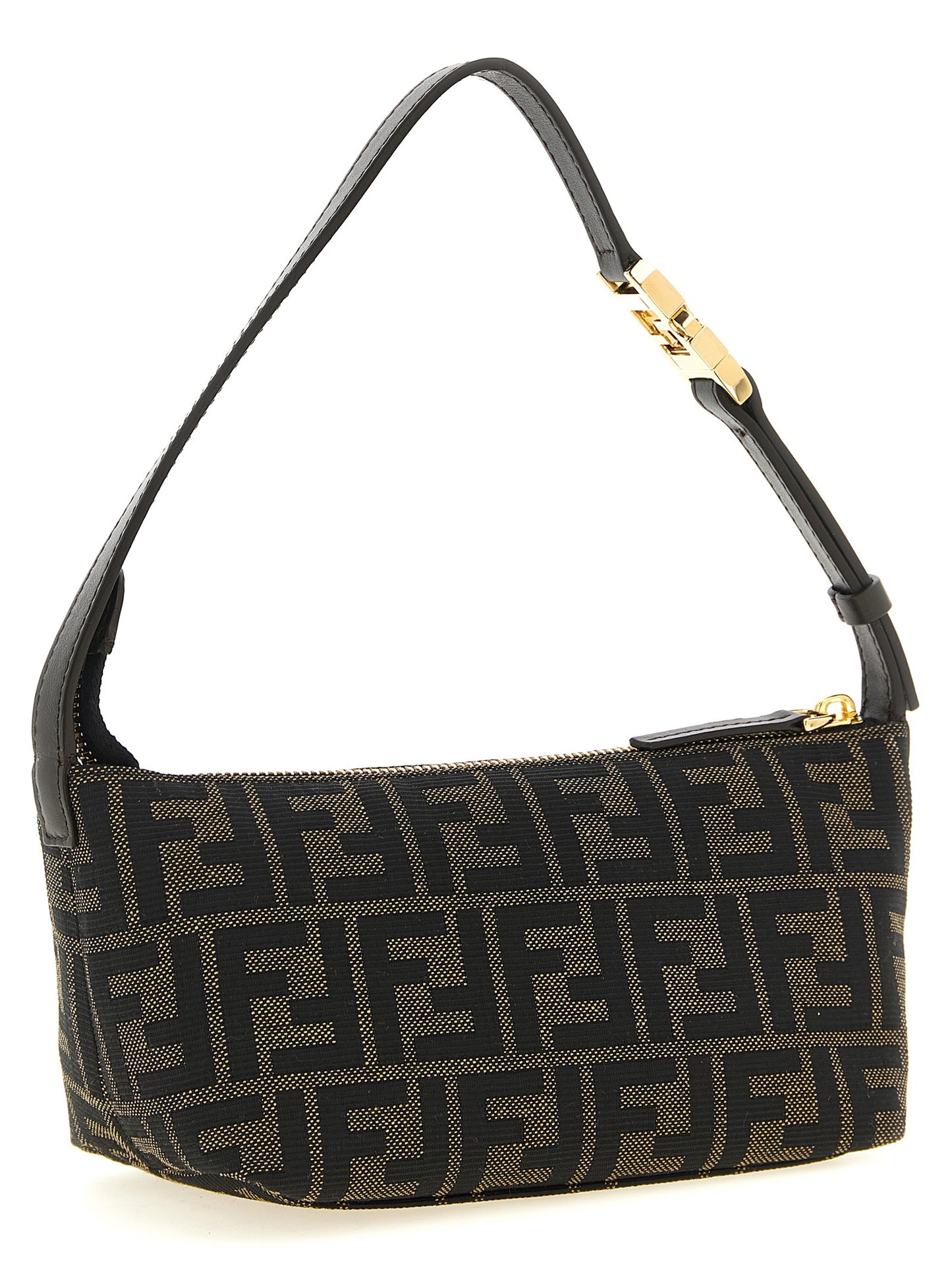 Brown Polyester Clutch Bag