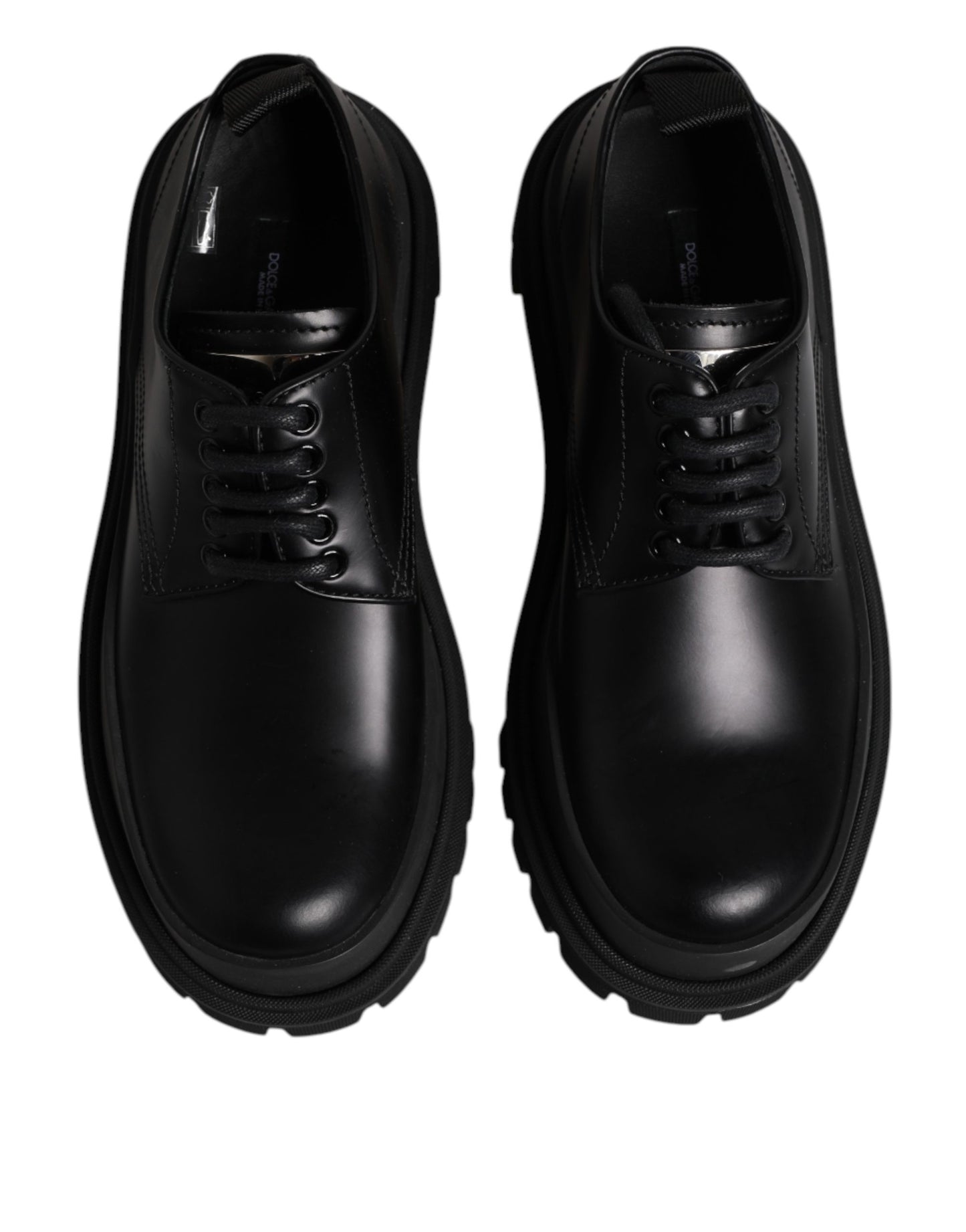 Black Leather Hi-Trekking Derby Shoes