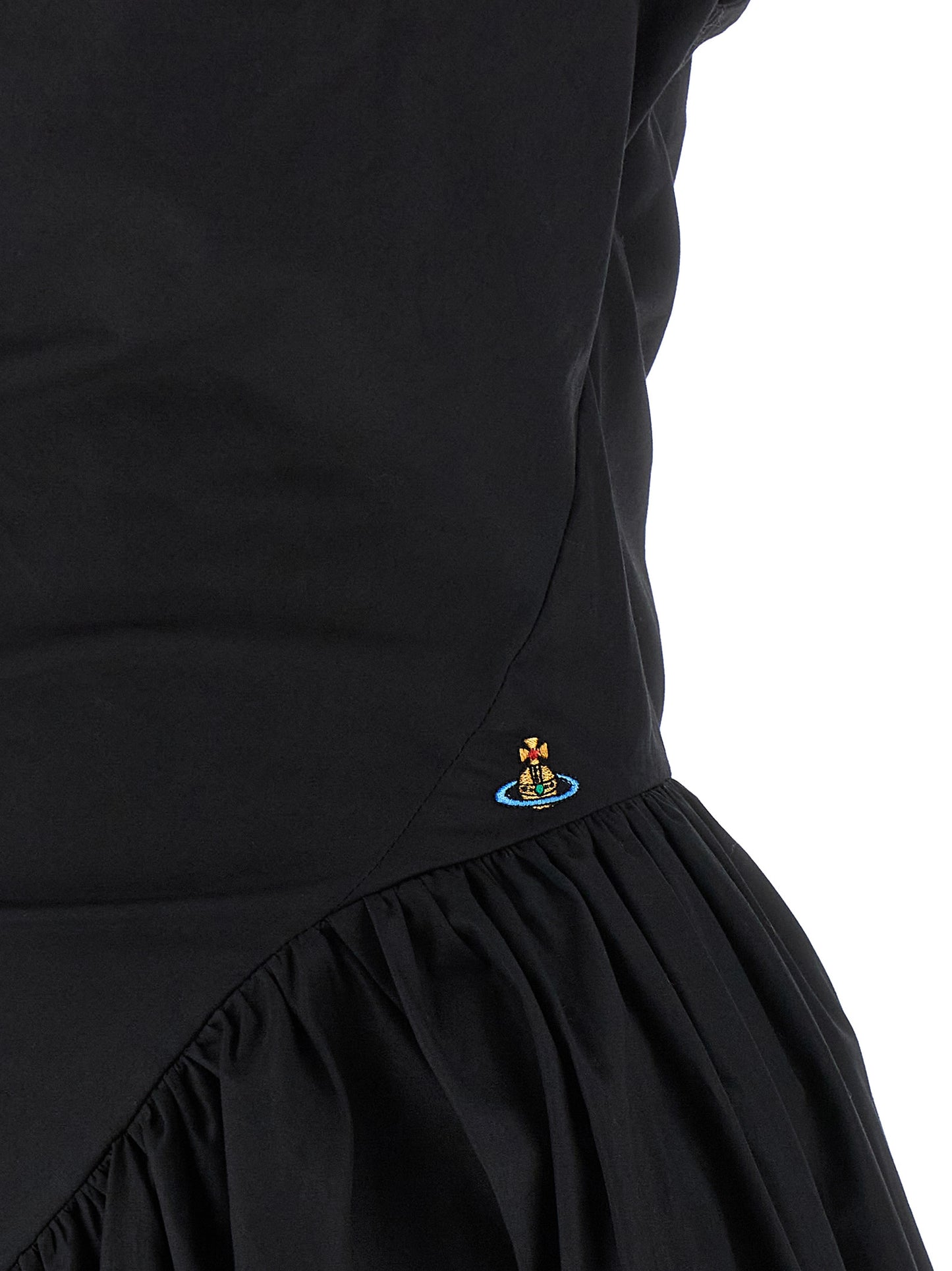 Black Cotton Short Dress