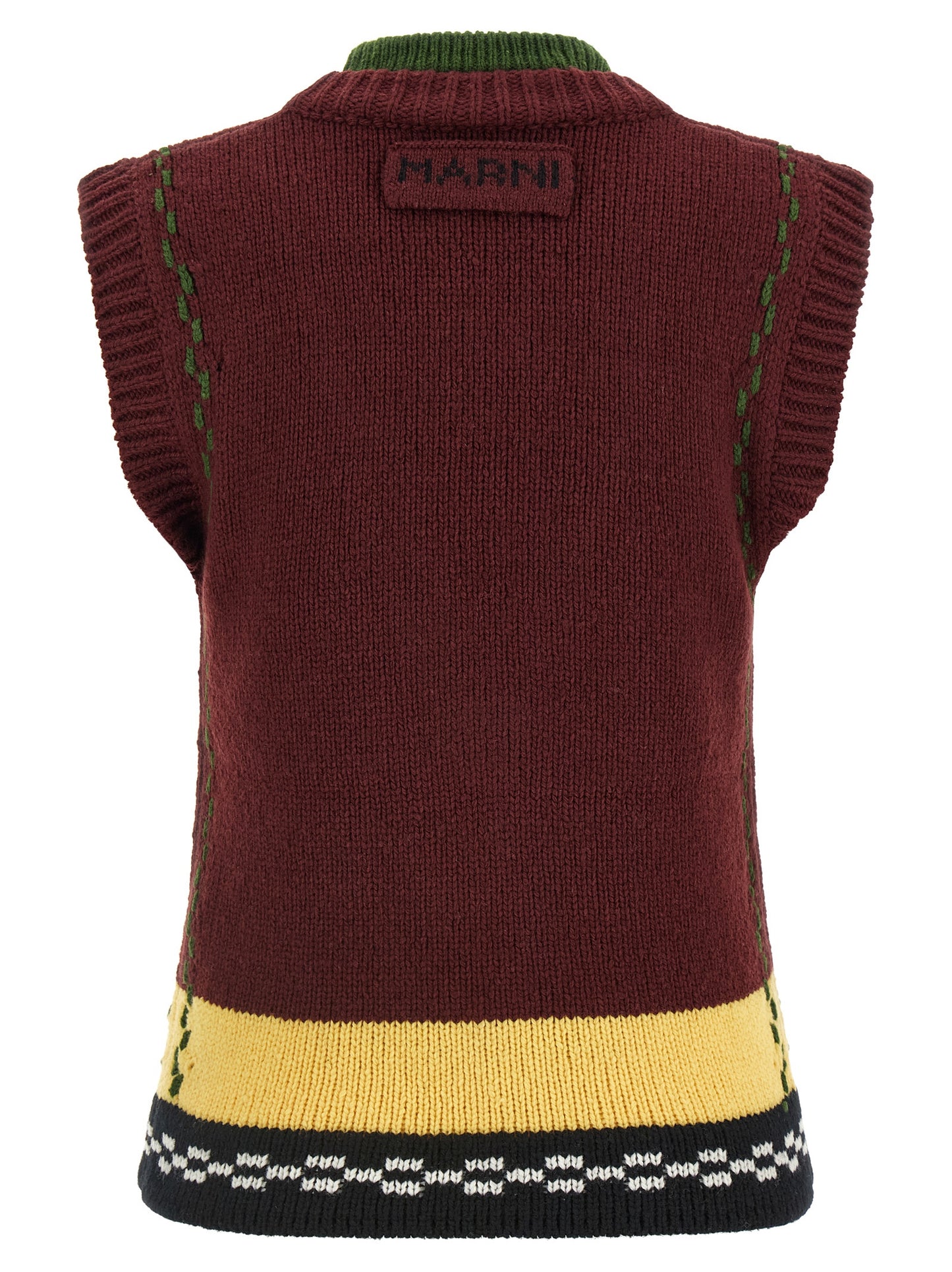 Bordeaux Wool Sleeveless Jacket