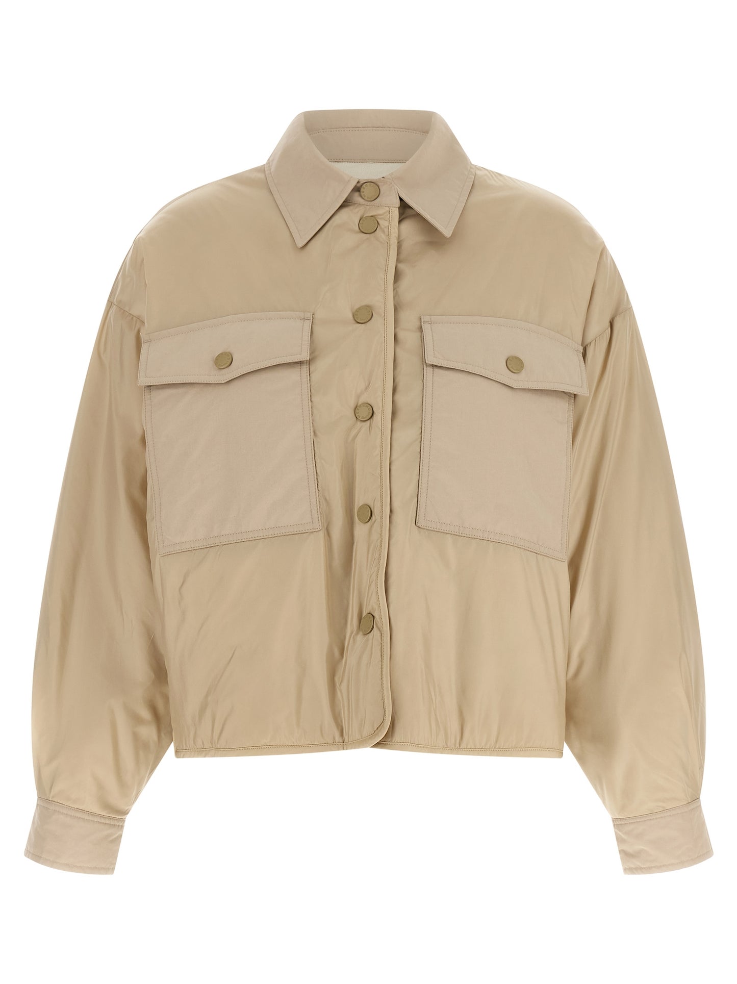 Beige Polyester Full-Length Jacket