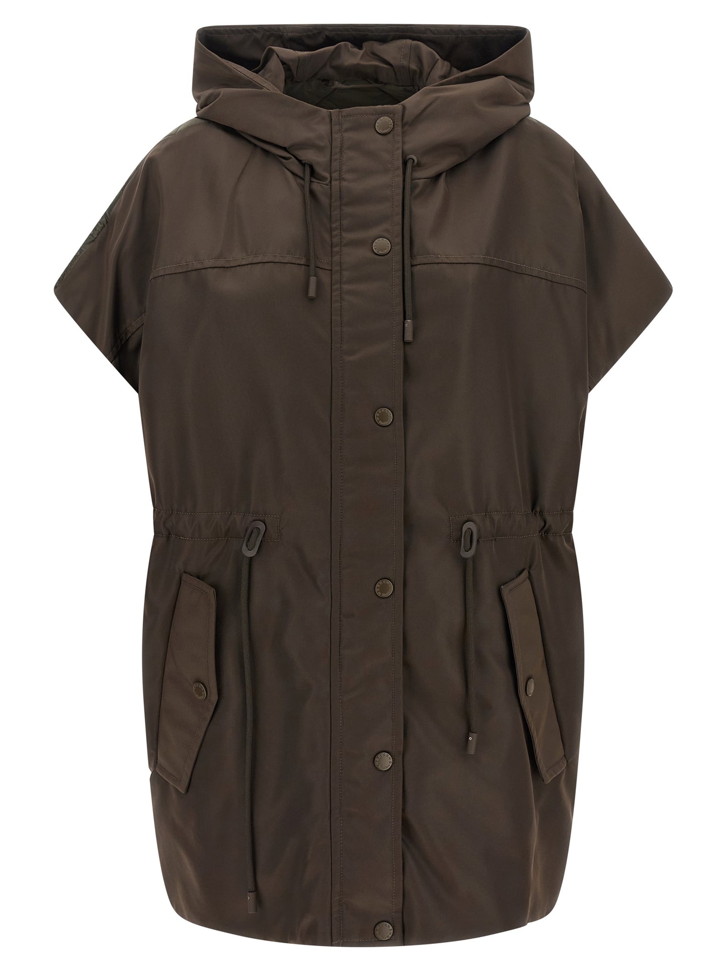 Brown Polyamide Sleeveless Jacket