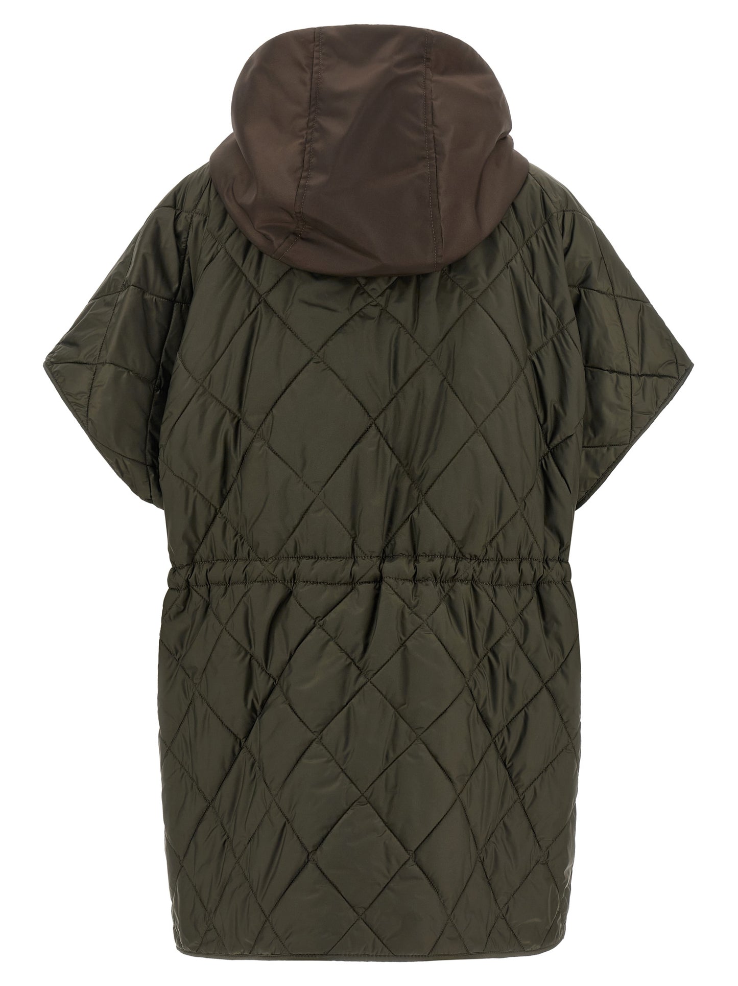 Brown Polyamide Sleeveless Jacket