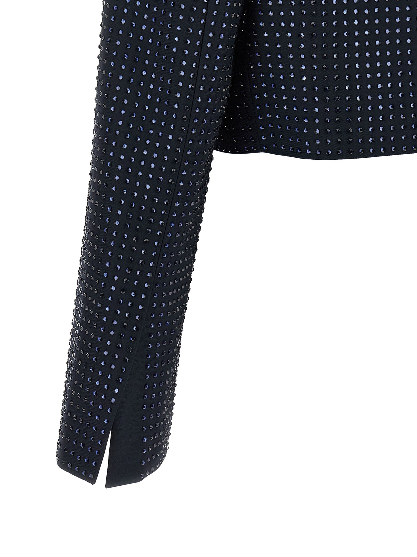 Blue Polyester Full-Length Jacket