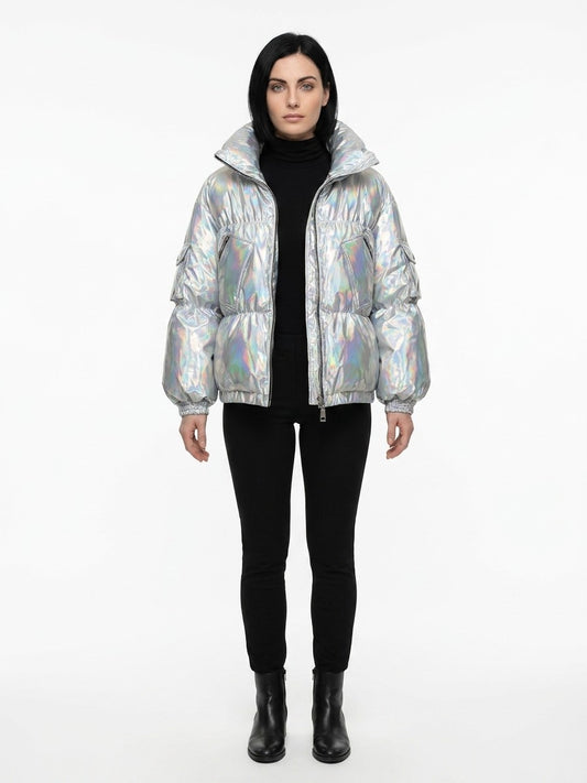 Silver Polyamide Shell Jacket