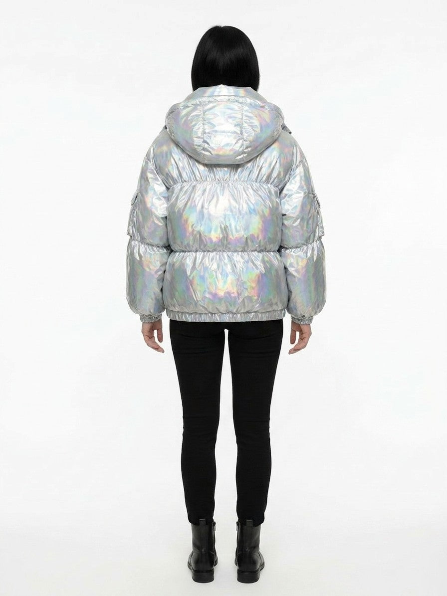 Silver Polyamide Shell Jacket