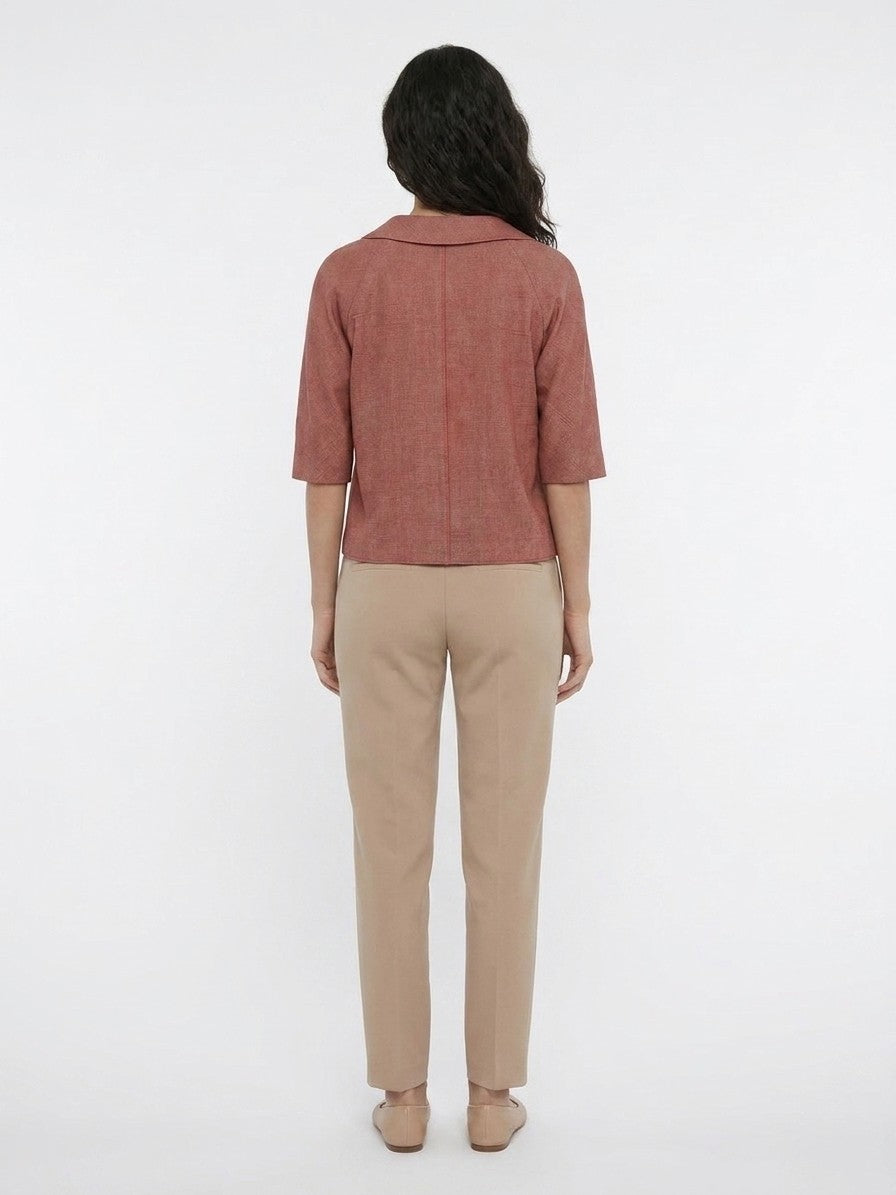 Pink Silk Full-Length Jacket