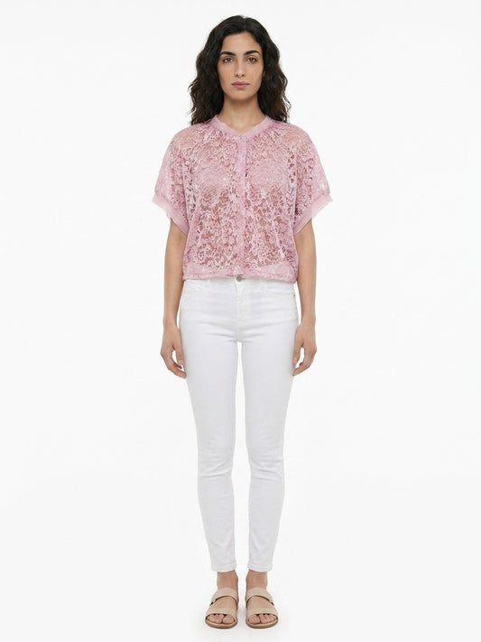 Pink Rayon Shortsleeve Shirt