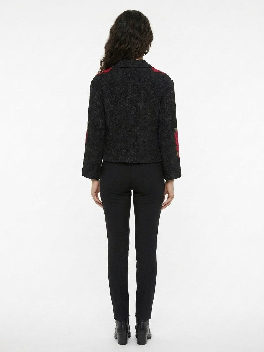 Black Cotton Biker Jacket