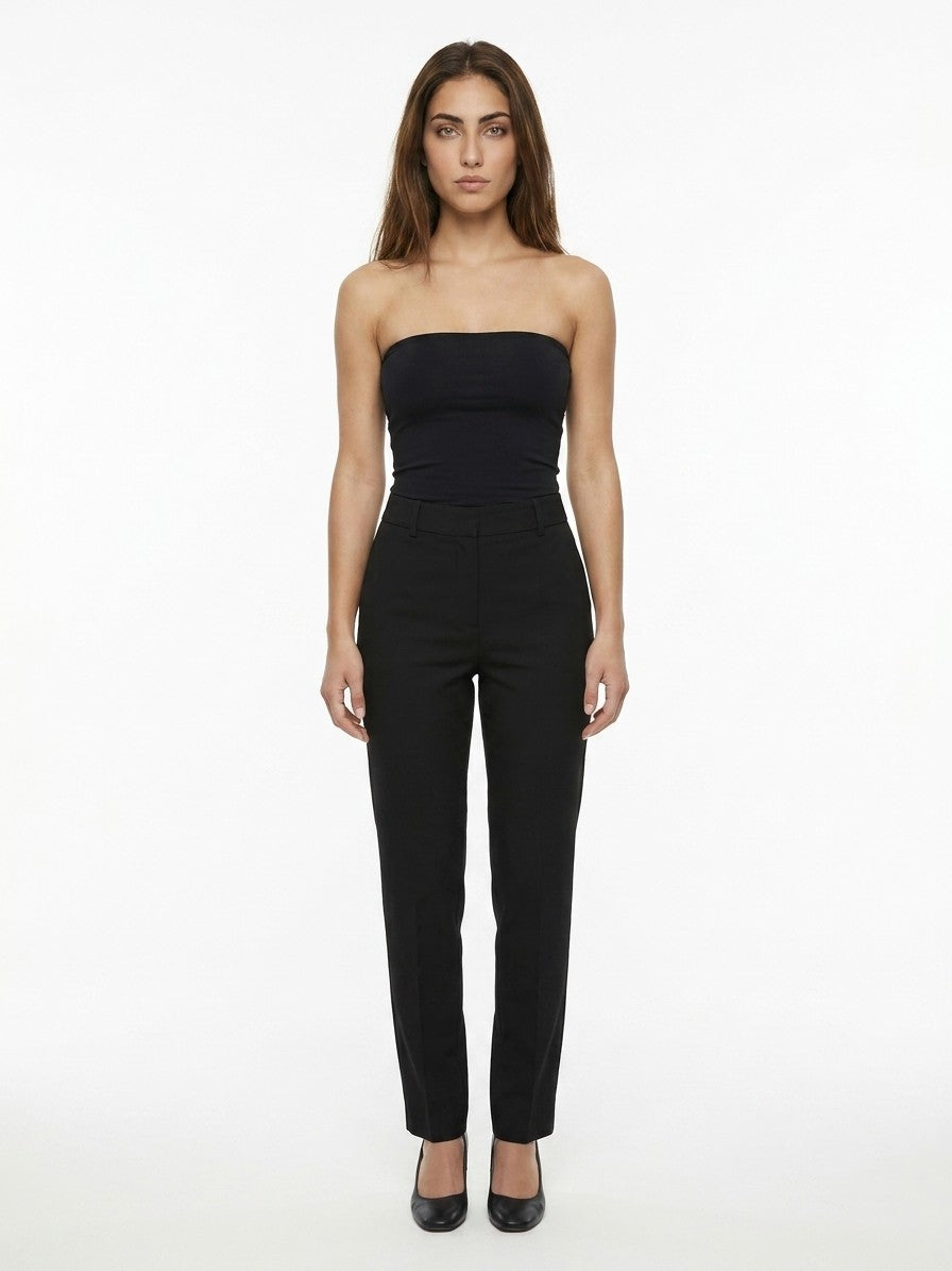Black Cotton Sleeveles T-Shirt