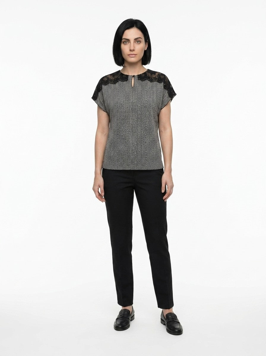 Gray Polyamide T-Shirt