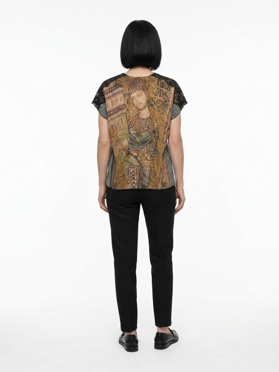 Gray Polyamide T-Shirt