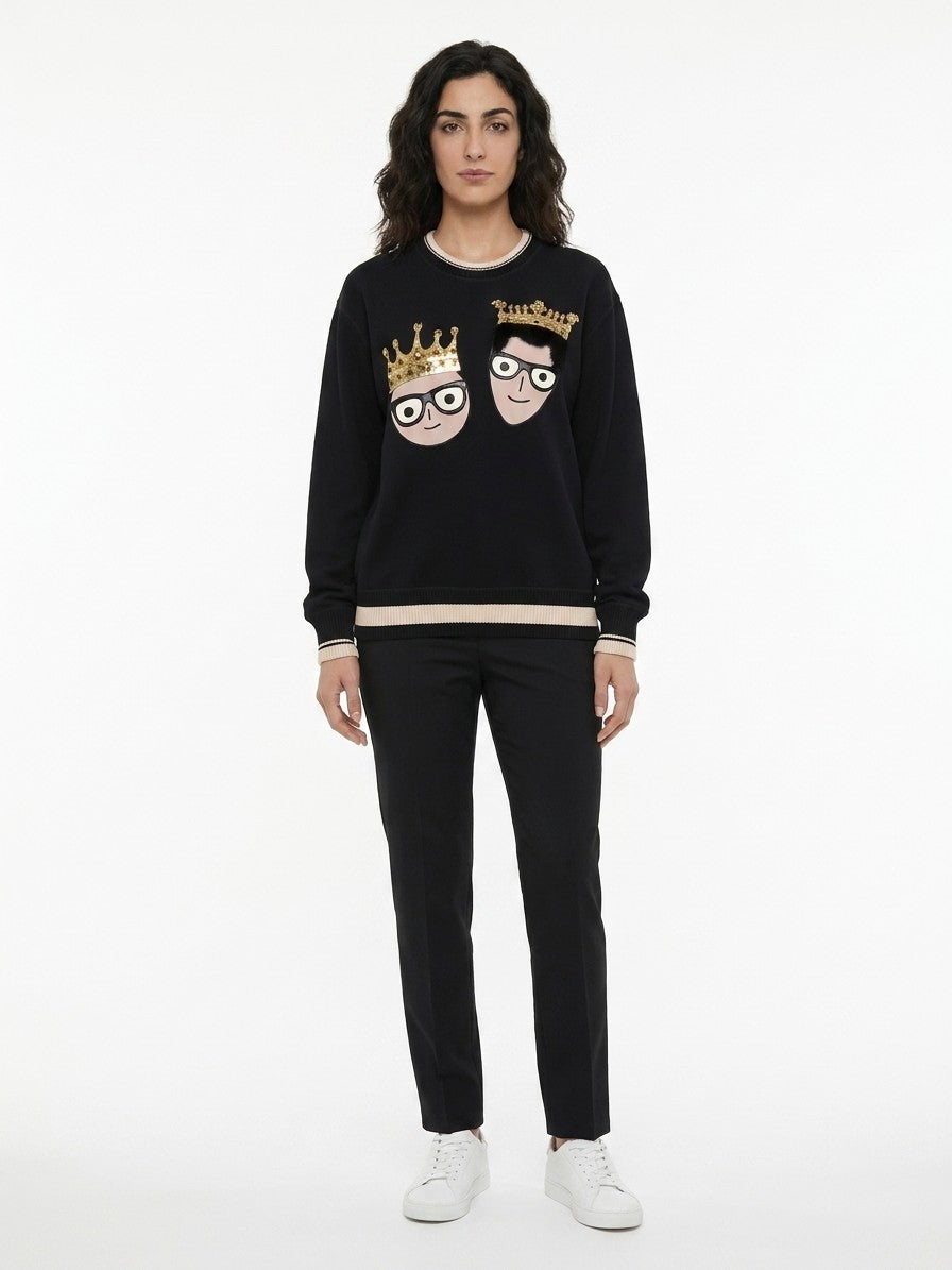 Black Cotton Sweatshirt