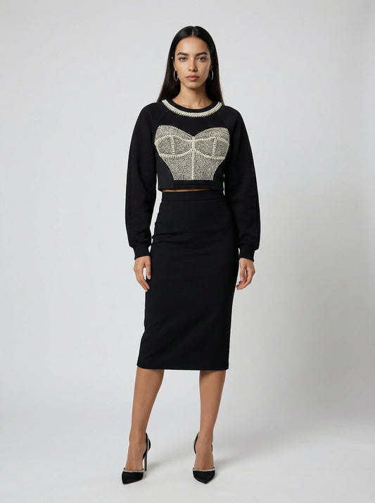 Black Cotton Sweatshirt