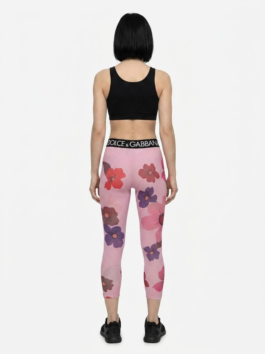 Pink Elastane Leggings