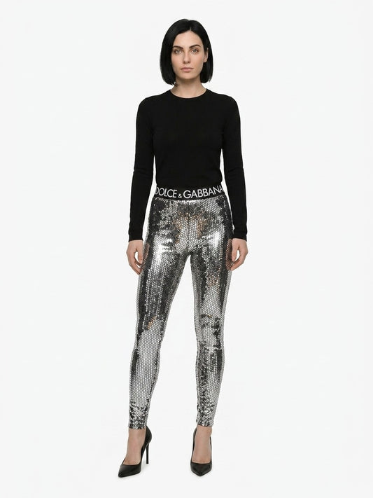 Silver Cotton Leggings