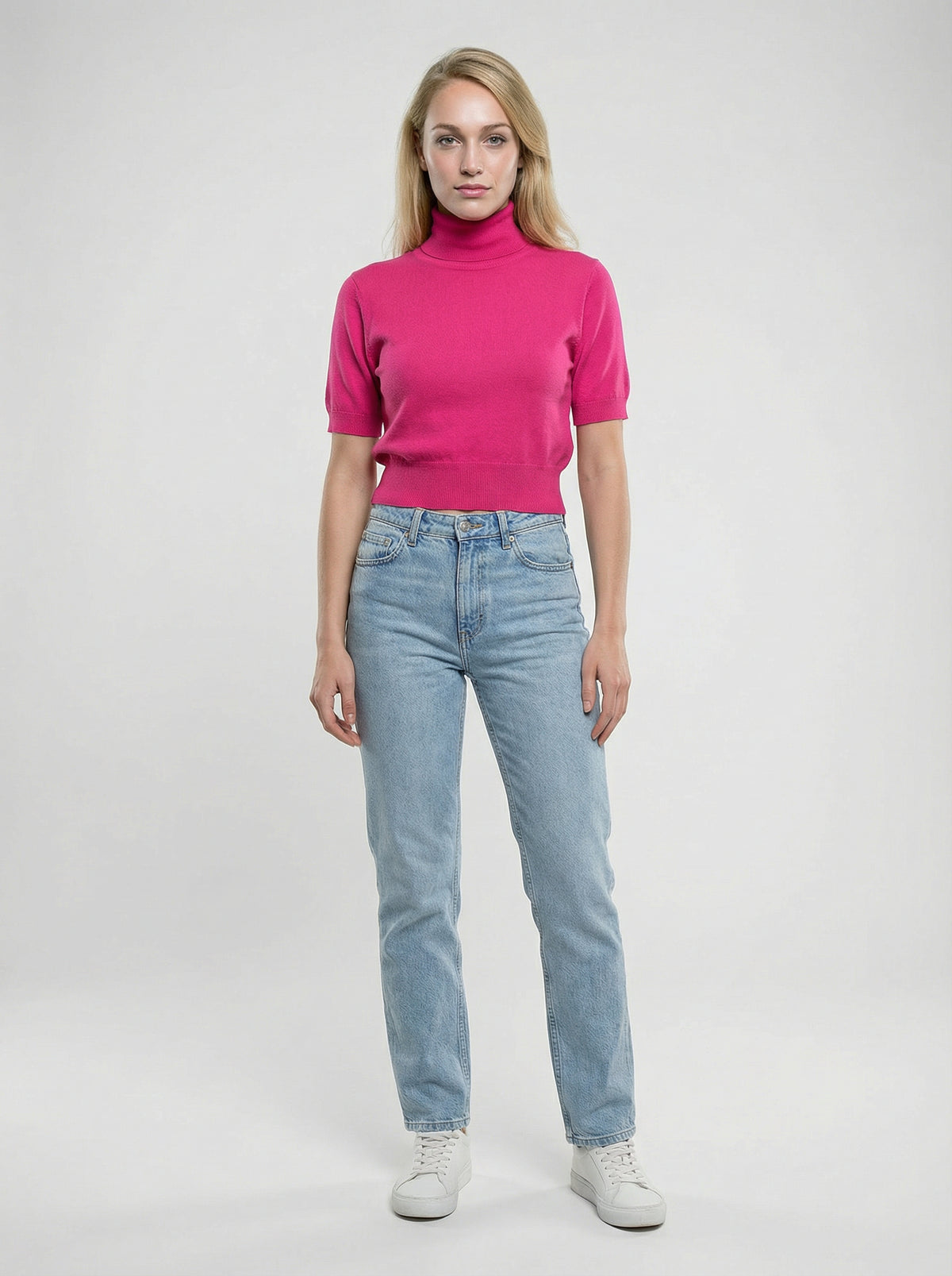 Pink Silk Turtleneck