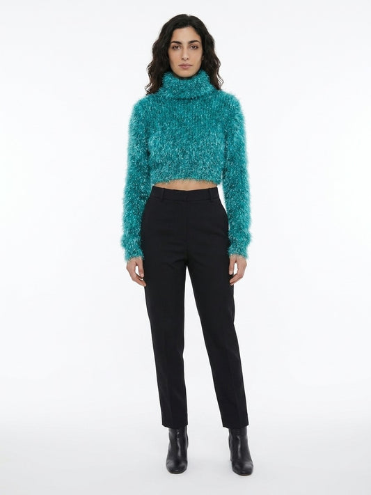 Turquoise Polyamide Turtleneck