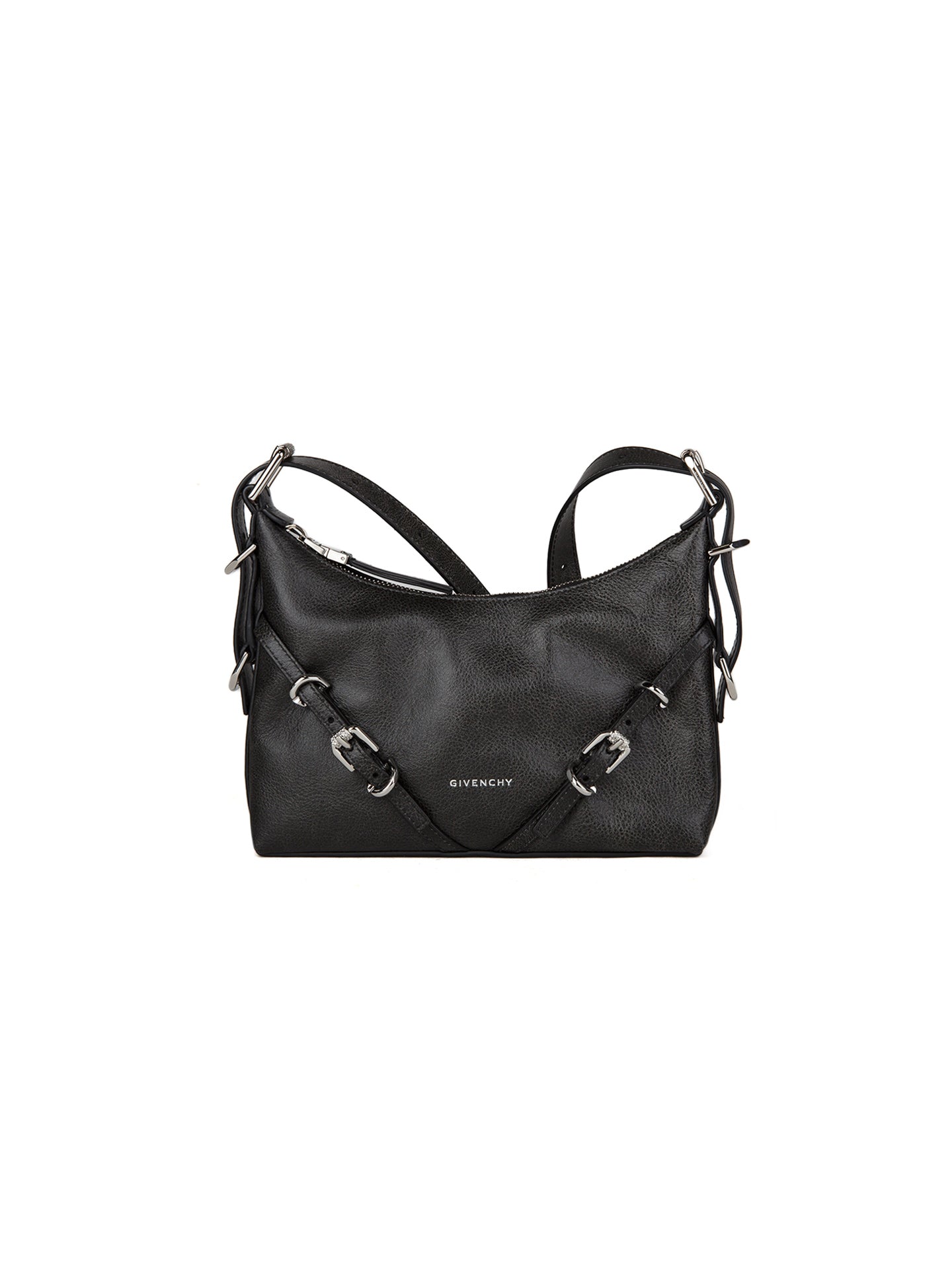 Gray Calfskin Shoulder Bag