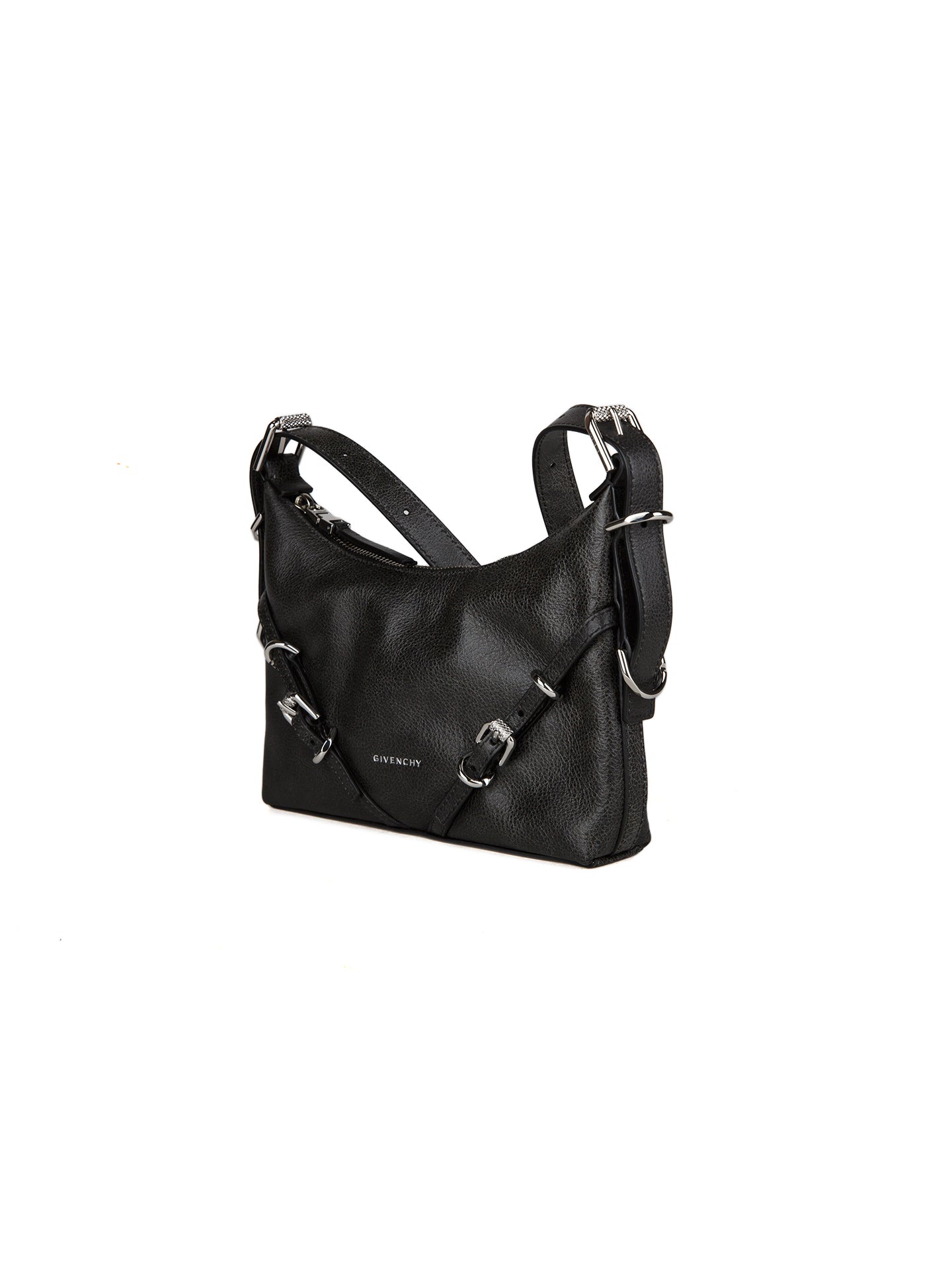 Gray Calfskin Shoulder Bag