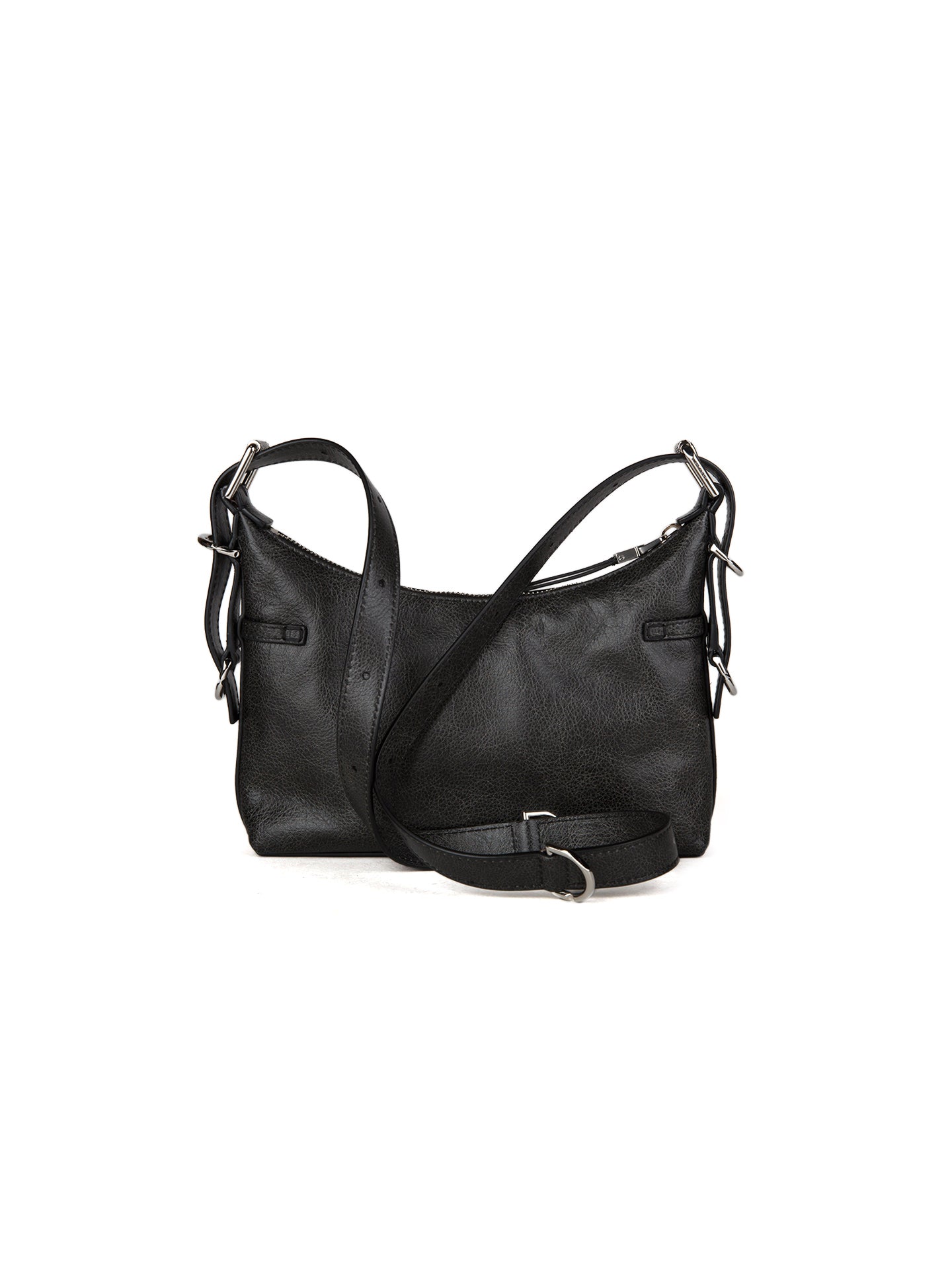 Gray Calfskin Shoulder Bag