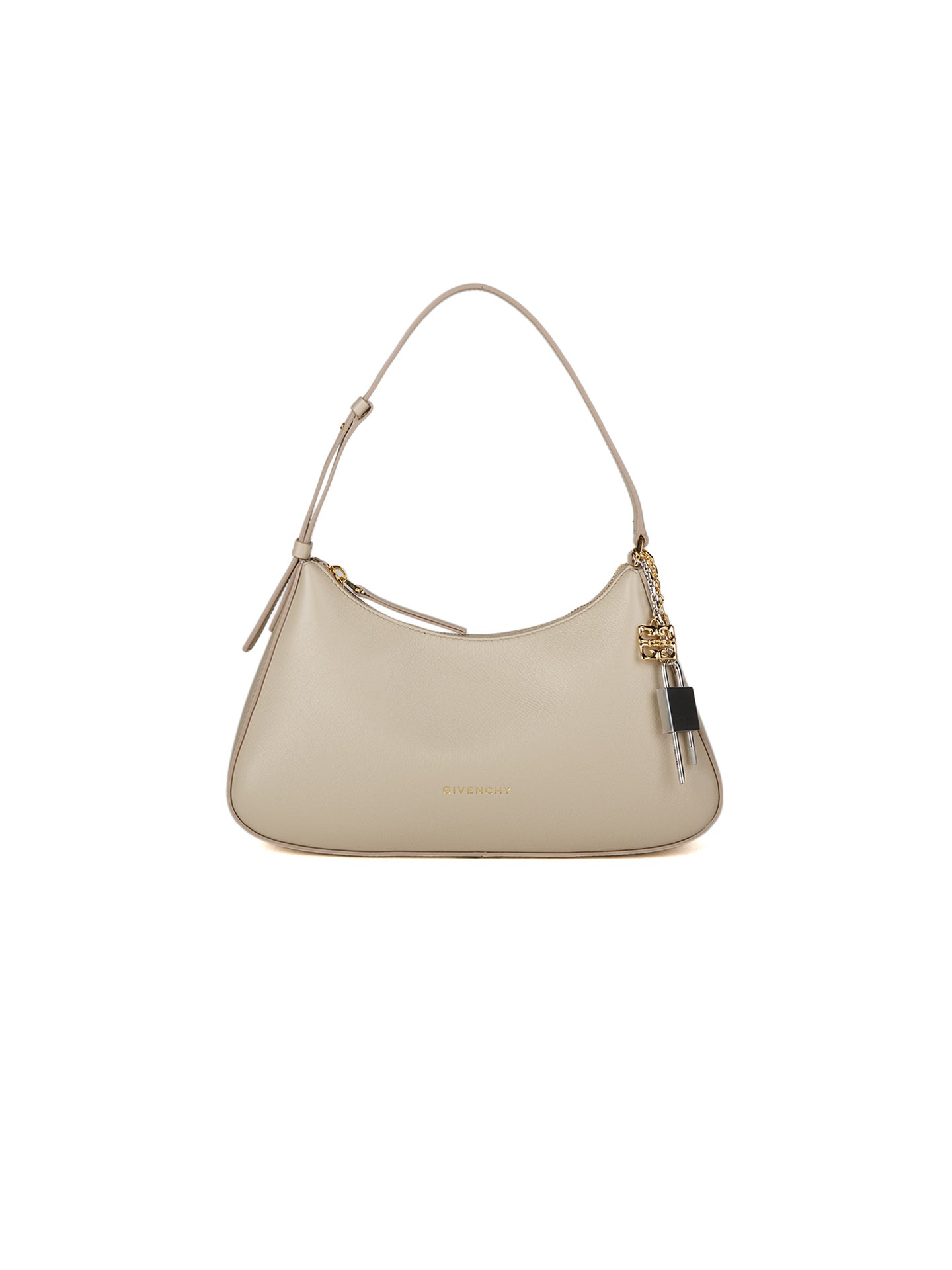 Beige Calfskin Shoulder Bag