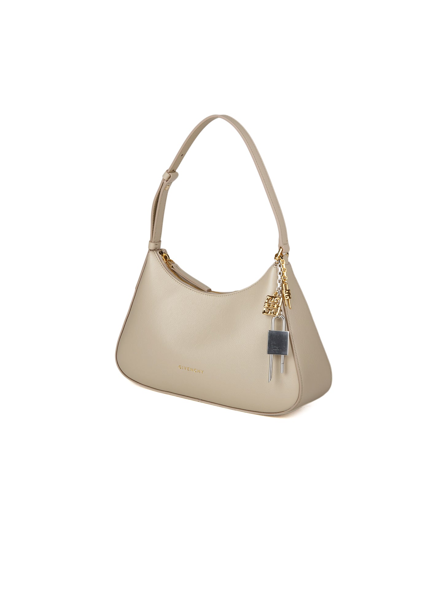 Beige Calfskin Shoulder Bag