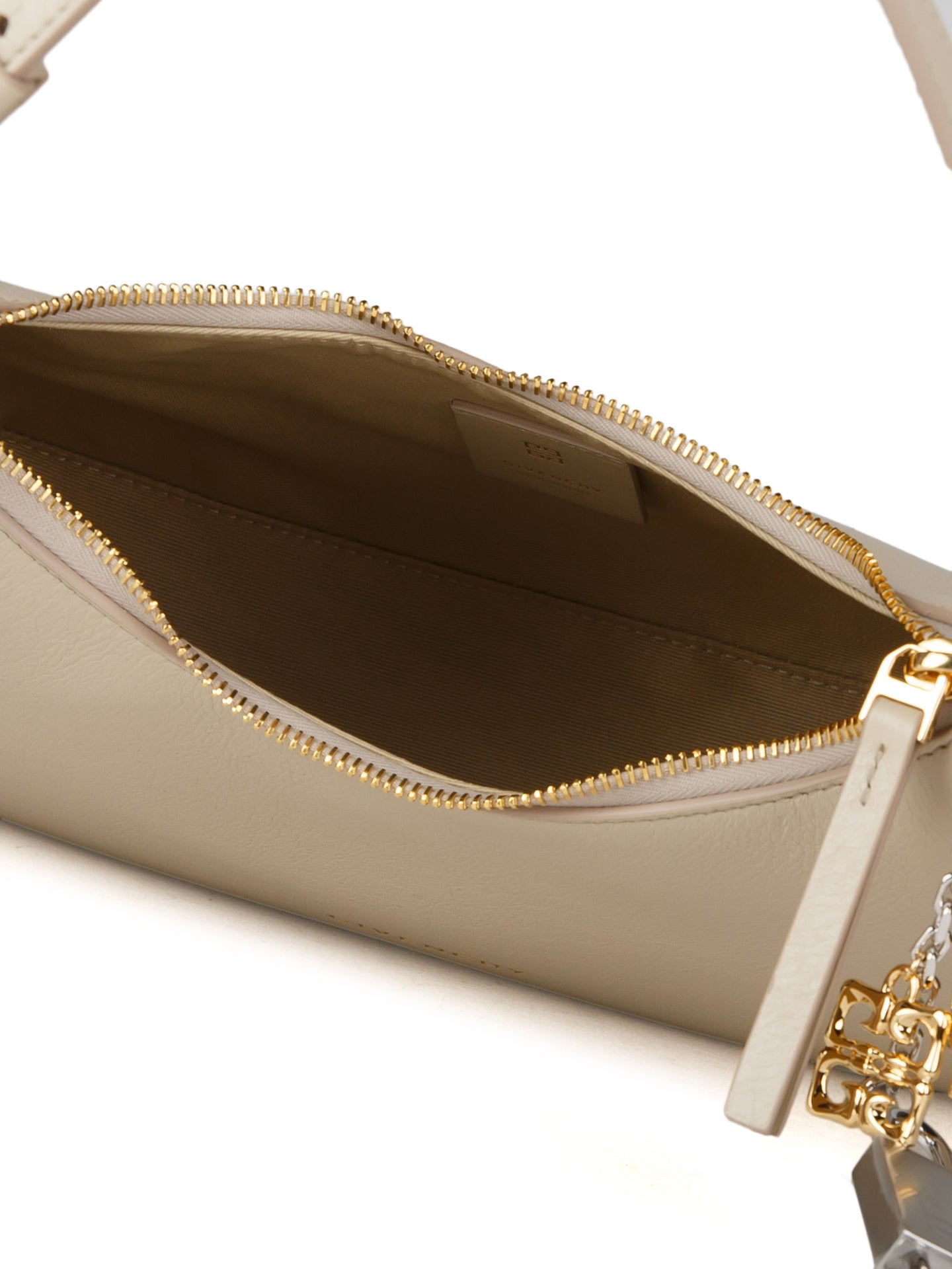 Beige Calfskin Shoulder Bag