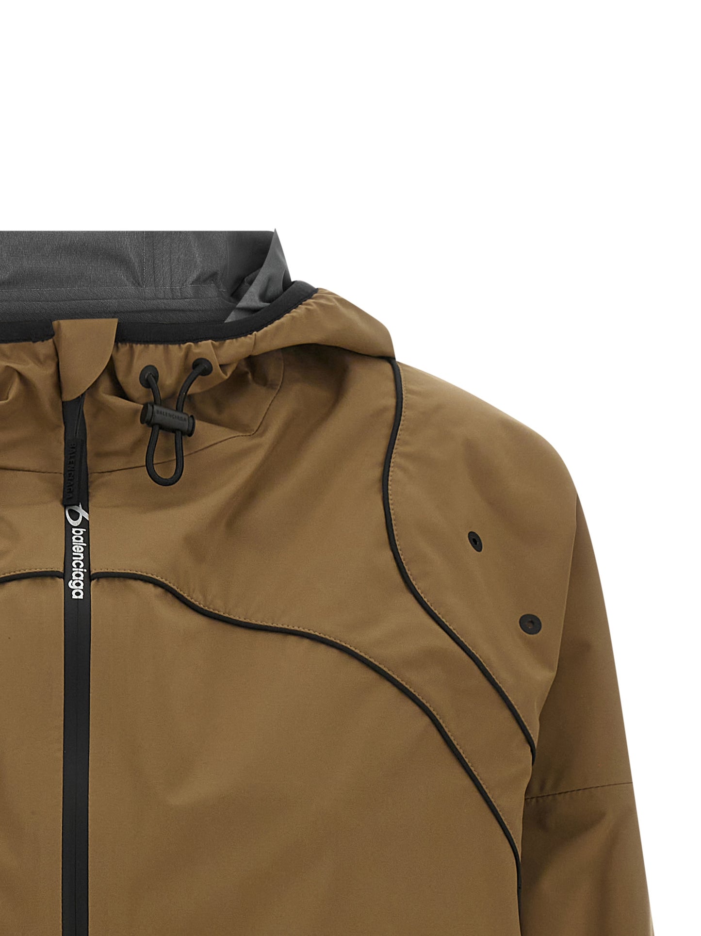 Brown Polyester Shell Jacket