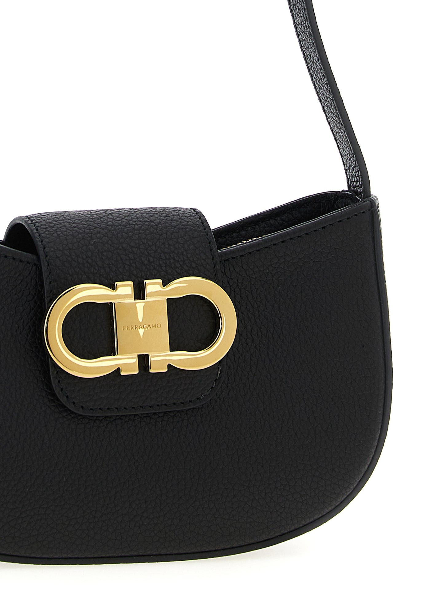 Black Calfskin Shoulder Bag