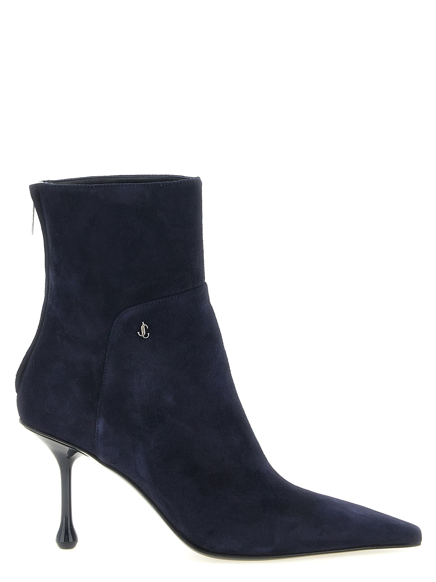 Blue Leather Ankle Boots