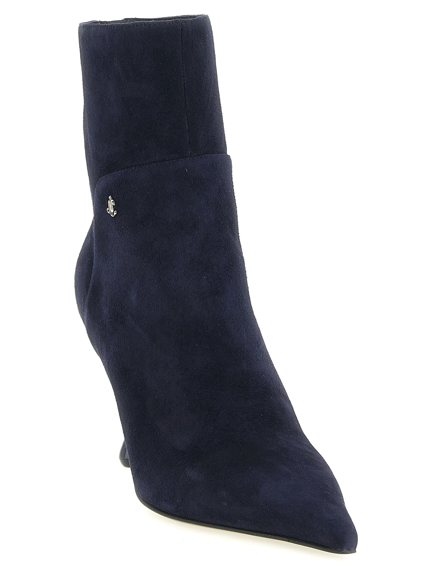 Blue Leather Ankle Boots