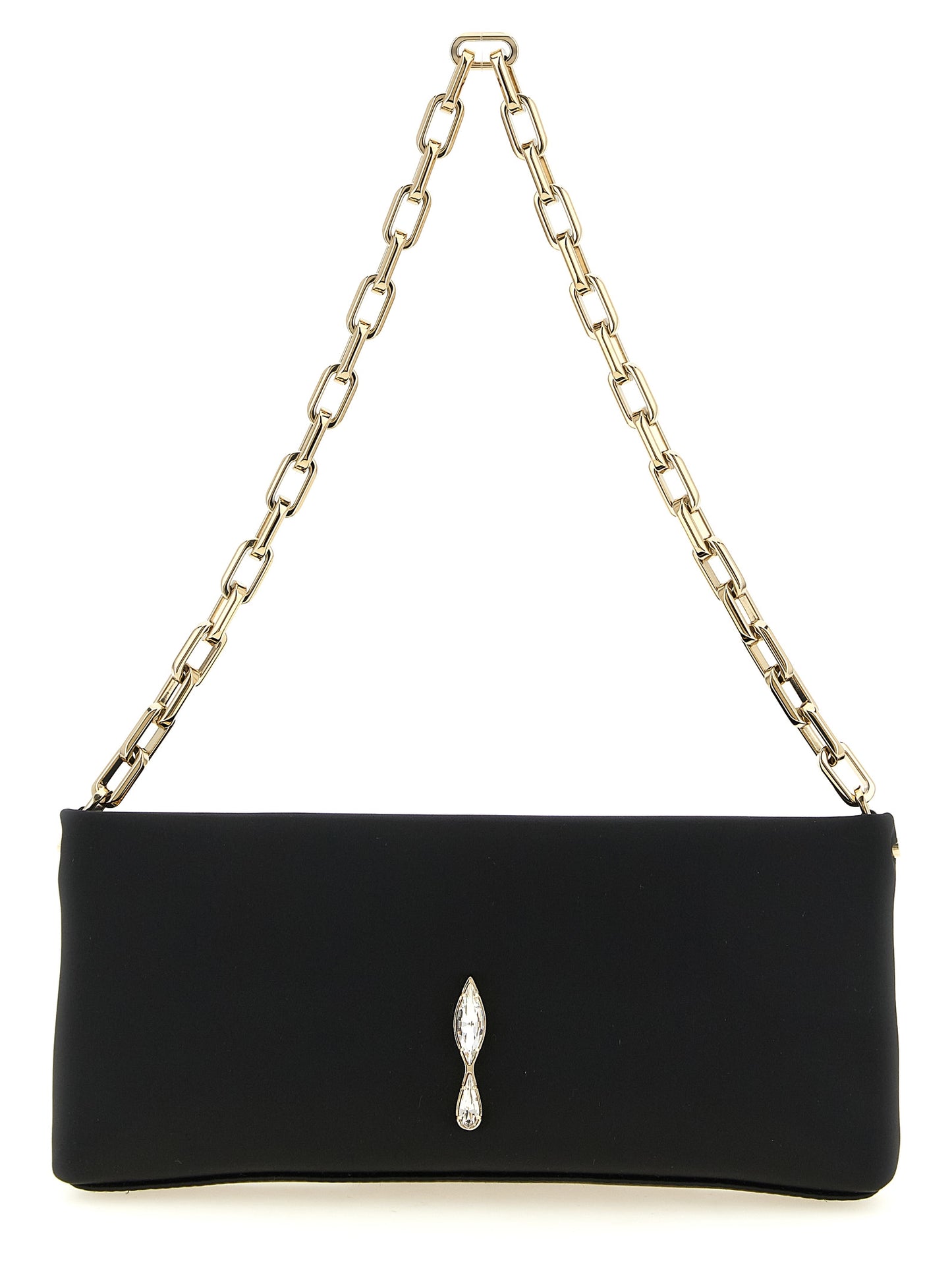Black Elastane Clutch Bag