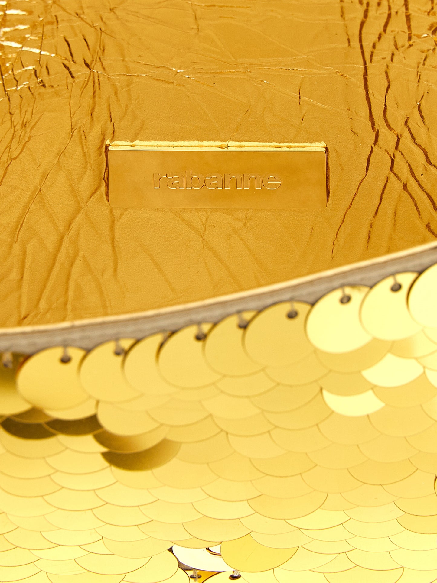 Gold Polyester Shoulder Bag