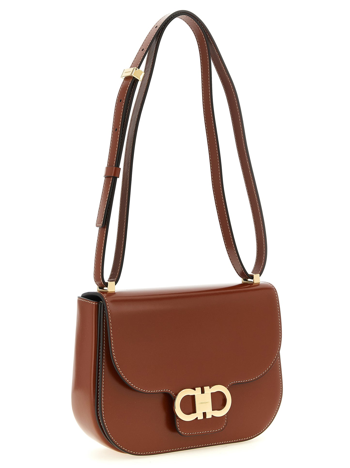 Brown Calfskin Crossbody Bag