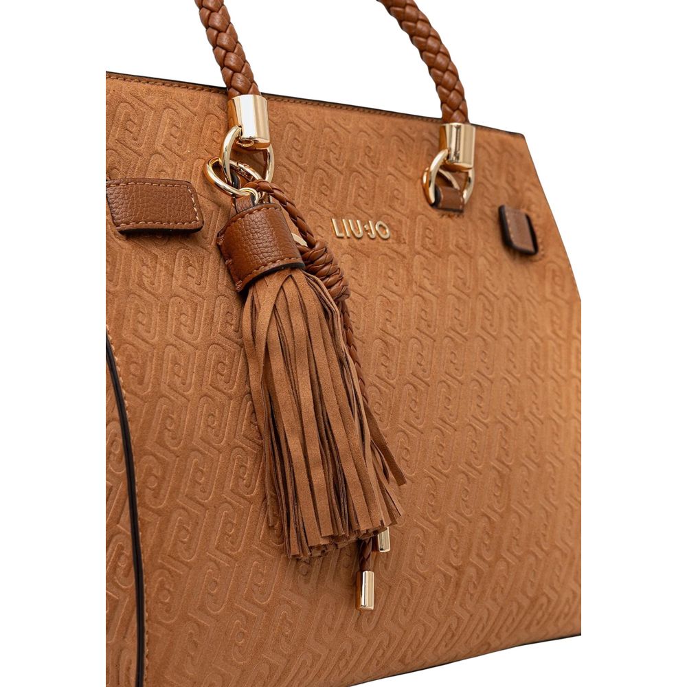 Beige Polyester Handbag