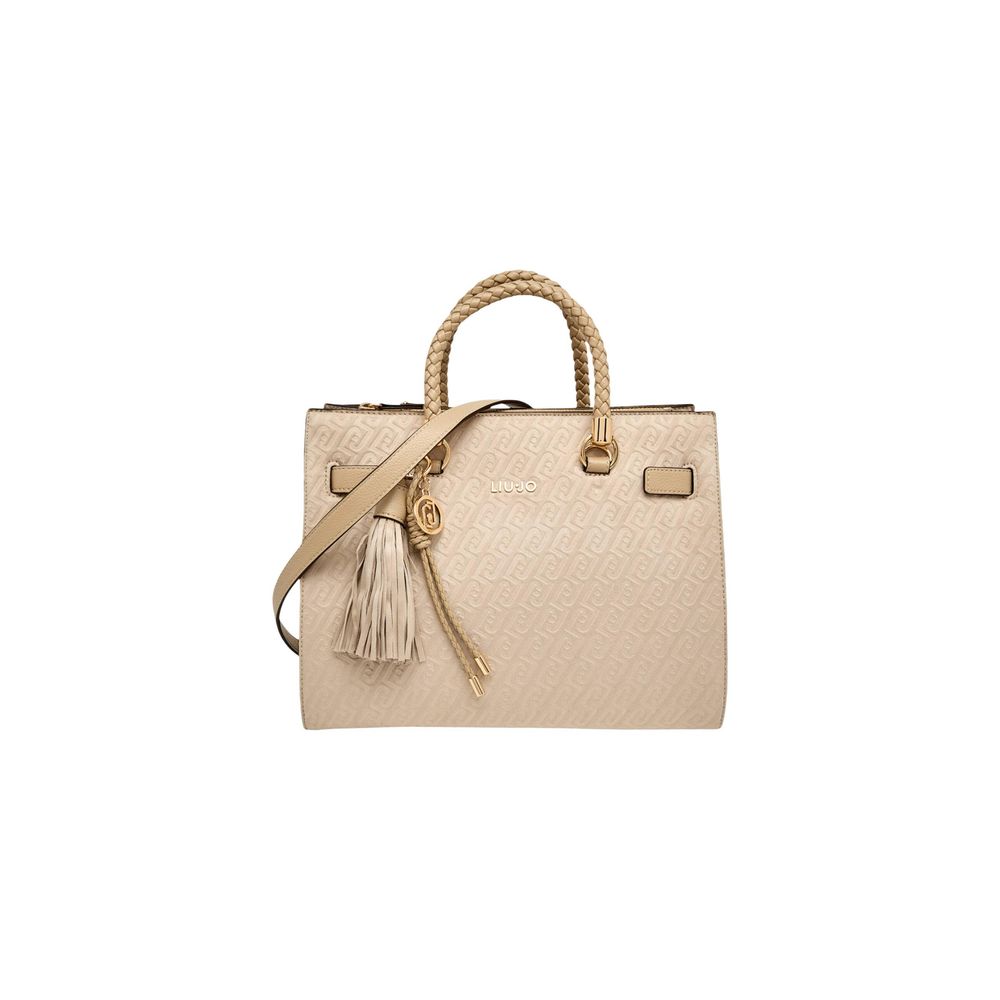Beige Polyester Handbag