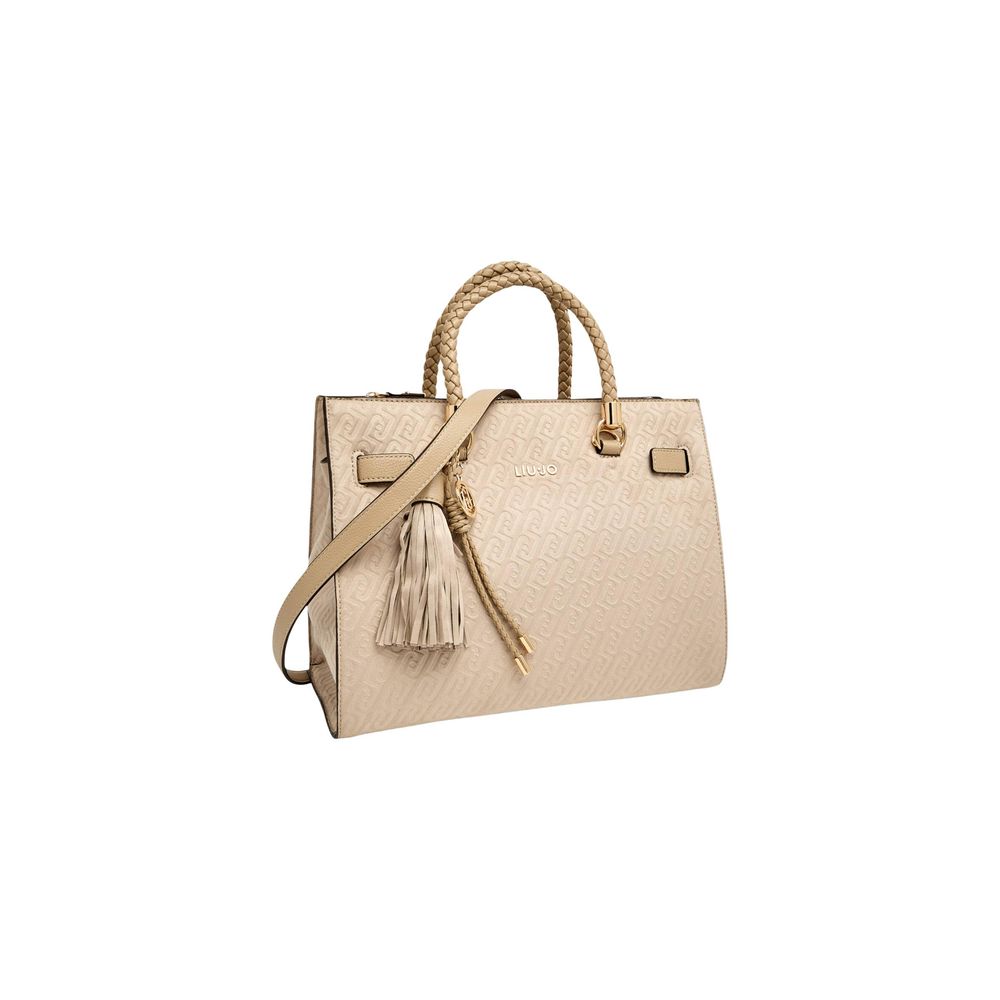 Beige Polyester Handbag