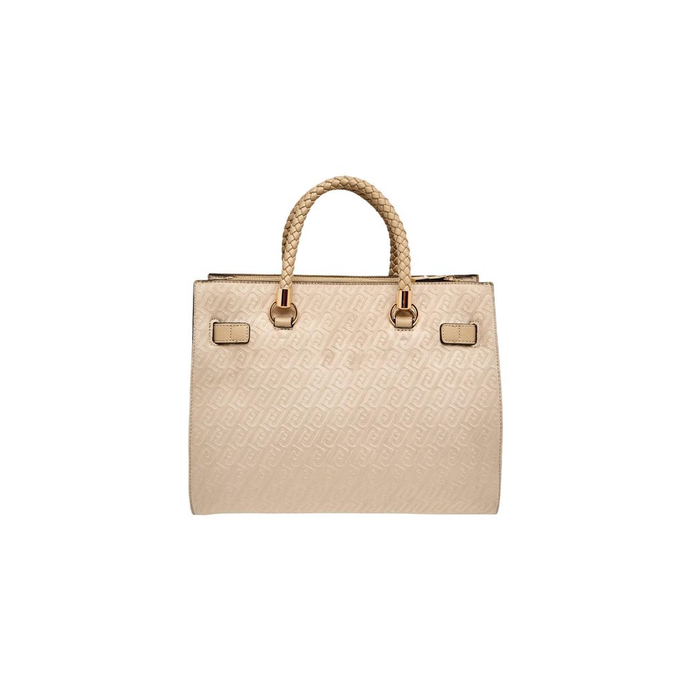 Beige Polyester Handbag