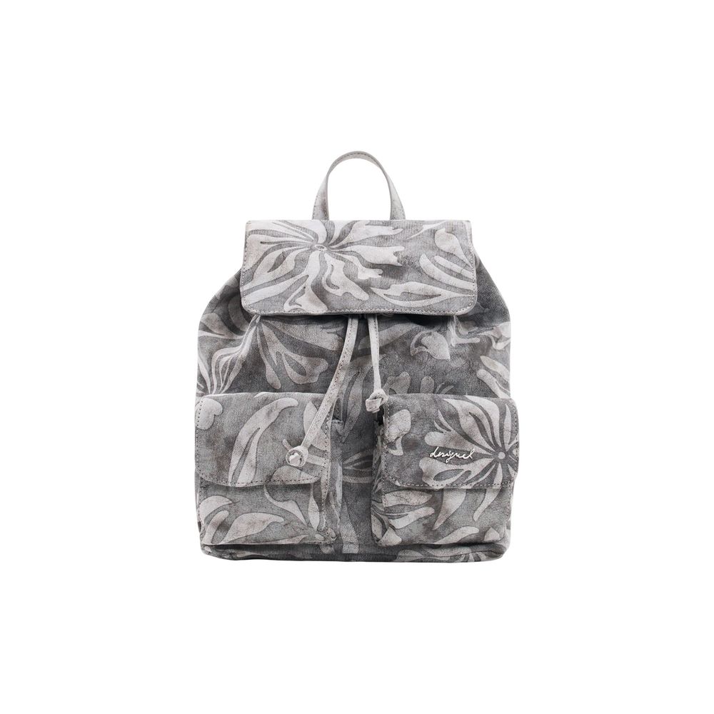 Gray Cotton Backpack
